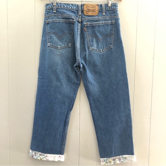 VTG Levis Orange Tab 505 Sz 30 ReDone Ankle Jeans - Picture 4 of 14